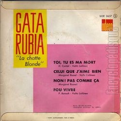 [Pochette de Toi, tu es ma mort (GATA RUBIA) - verso]