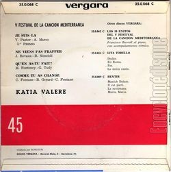 [Pochette de Je suis l (Katia VALRE) - verso]
