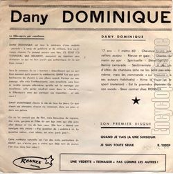 [Pochette de Surboum (Dany DOMINIQUE) - verso]