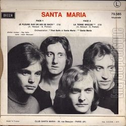 [Pochette de Je pleure sur un air de Bach (SANTA MARIA) - verso]