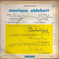 [Pochette de Doute (Monique ALDEBERT) - verso]