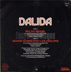[Pochette de Rio do Brasil (DALIDA) - verso]