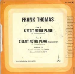 [Pochette de C’tait notre plage (Frank THOMAS) - verso]