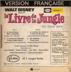 [Pochette de Le livre de la jungle (B.O.F.  Films ) - verso]