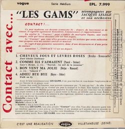 [Pochette de Cheveux fous et lvres roses (Les GAMS) - verso]