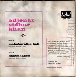 [Pochette de Mahabaratha kali (Adjenar SIDHAR KHAN) - verso]