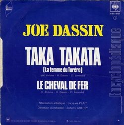 [Pochette de Taka takata (La femme du torro) (Joe DASSIN) - verso]
