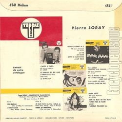 [Pochette de Chansons en clair-obscur (Pierre LORAY) - verso]