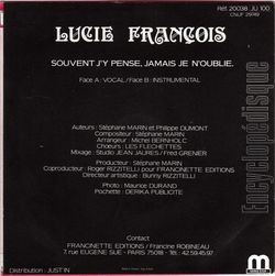 [Pochette de Souvent j’y pense… jamais je n’oublie (Lucie FRANOIS) - verso]
