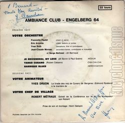 [Pochette de Engelberg 64 - ambiance club (COMPILATION) - verso]