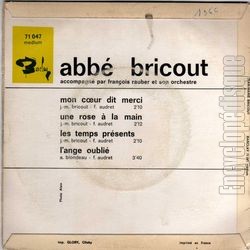 [Pochette de Mon cœur dit merci (Jean-Marie BRICOUT) - verso]
