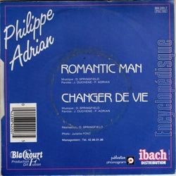 [Pochette de Romantic man (Philippe ADRIAN) - verso]