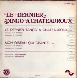 [Pochette de Le dernier tango  Chateauroux (Le DERNIER TANGO  CHATEAUROUX) - verso]