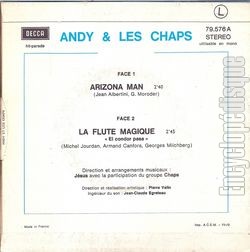 [Pochette de Arizona man (ANDY et les CHAPS) - verso]