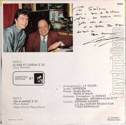 [Pochette de Le juge et l’oiseau (Stphane GARNIER) - verso]
