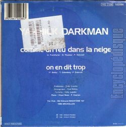 [Pochette de Comme un feu dans la neige (Yannick DARKMAN) - verso]