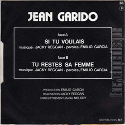 [Pochette de Si tu voulais (Jean GARIDO) - verso]