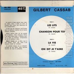 [Pochette de Les lits (Gilbert CASSAB) - verso]