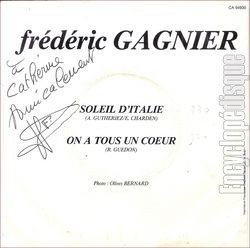 [Pochette de Soleil d’Italie (Frdric GAGNIER) - verso]