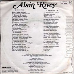 [Pochette de Cœur jaloux (Alain RIVEY) - verso]