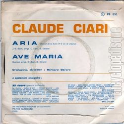 [Pochette de Aria (Claude CIARI) - verso]