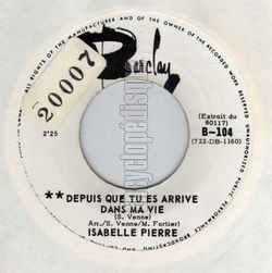 [Pochette de Si tu m’aimes (Canada) (Isabelle PIERRE) - verso]