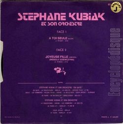 [Pochette de  toi seule (Stphane KUBIAK) - verso]