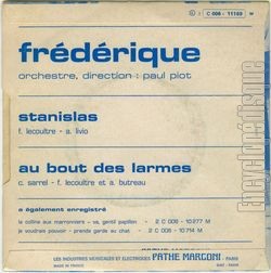 [Pochette de Stanislas (FRDRIQUE) - verso]