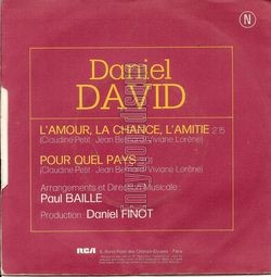 [Pochette de L’amour, la chance, l’amiti (Daniel DAVID) - verso]