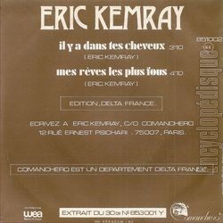 [Pochette de Il y a dans tes cheveux (ric KEMRAY) - verso]