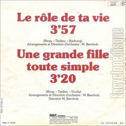 [Pochette de Le rle de ta vie (Alain RIVEY) - verso]