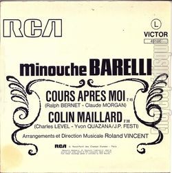 [Pochette de Cours aprs moi (Minouche BARELLI) - verso]