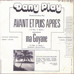[Pochette de Avant et puis aprs (Dany PLAY) - verso]