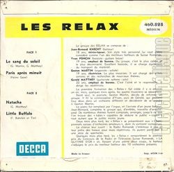[Pochette de Le sang du soleil (Les RELAX) - verso]