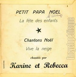 [Pochette de Karine et Rebecca chantent Nol (KARINE ET REBECCA) - verso]
