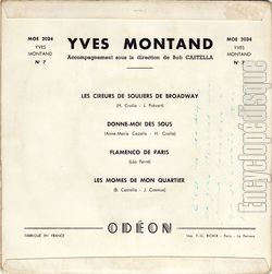 [Pochette de Les cireurs de souliers de Broadway (Yves MONTAND) - verso]