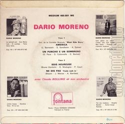 [Pochette de Sois heureuse (Dario MORENO) - verso]