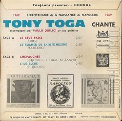 [Pochette de Bicentenaire de la naissance de Napolon 1769-1969 - Le rve passe (Tony TOGA) - verso]