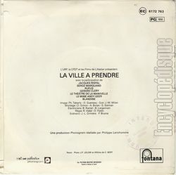[Pochette de La Ville  prendre (B.O.F.  Films ) - verso]