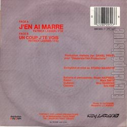 [Pochette de J’en ai marre (Patrick LASNER) - verso]