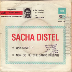 [Pochette de Una come te (Sacha DISTEL) - verso]