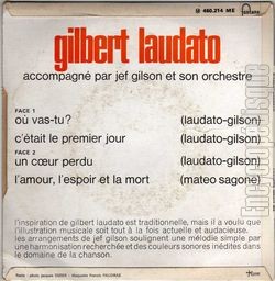 [Pochette de O vas-tu ? (Gilbert LAUDATO) - verso]