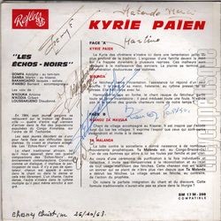 [Pochette de Kyrie paen (Les CHOS NOIRS) - verso]
