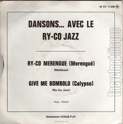 [Pochette de Ry-co merengu (Le RY-CO JAZZ) - verso]