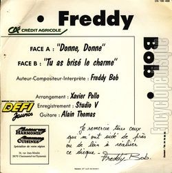 [Pochette de Donne, donne (Freddy BOB) - verso]