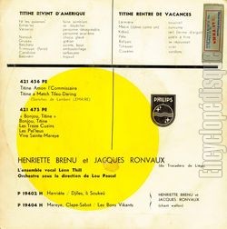 [Pochette de Titine rentre de vacances (TITINE) - verso]