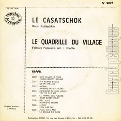 [Pochette de Casatschok (VERSION INTGRALE) - verso]