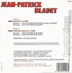 [Pochette de Message (Jean-Patrick BLADET) - verso]