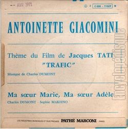 [Pochette de Trafic (Antoinette GIACOMINI) - verso]
