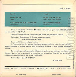 [Pochette de 4 slections musique de danse fantaisie musette (Jean THYVEIRAT) - verso]